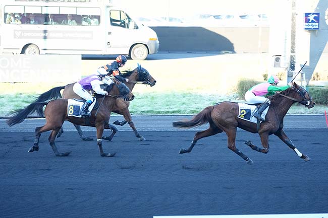 Photo d'arrivée de la course pmu PRIX DE MONTREUIL à PARIS-VINCENNES le Mardi 14 janvier 2025
