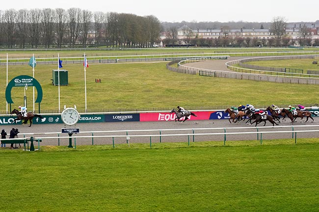 Photo d'arrivée de la course pmu PRIX DE LA PIERRE DE RHUIS à CHANTILLY le Jeudi 20 février 2025