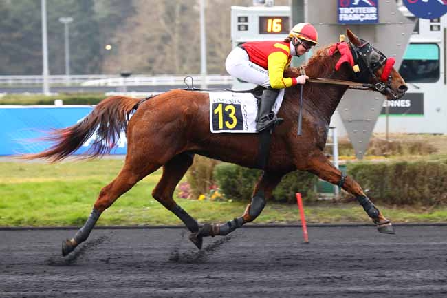 Photo d'arrivée de la course pmu PRIX PATRICK MOTTIER à PARIS-VINCENNES le Vendredi 21 février 2025