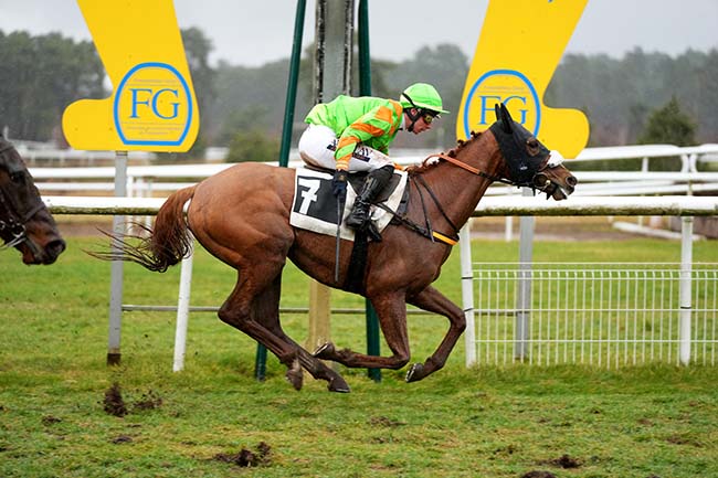 Photo d'arrivée de la course pmu PRIX CAPITAINE LABONDE à FONTAINEBLEAU le Mardi 25 février 2025