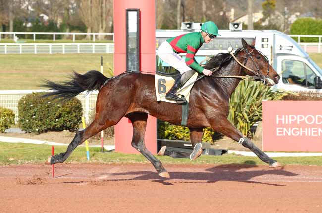 Photo d'arrivée de la course pmu PRIX DE MIMIZAN à ENGHIEN le Vendredi 7 mars 2025