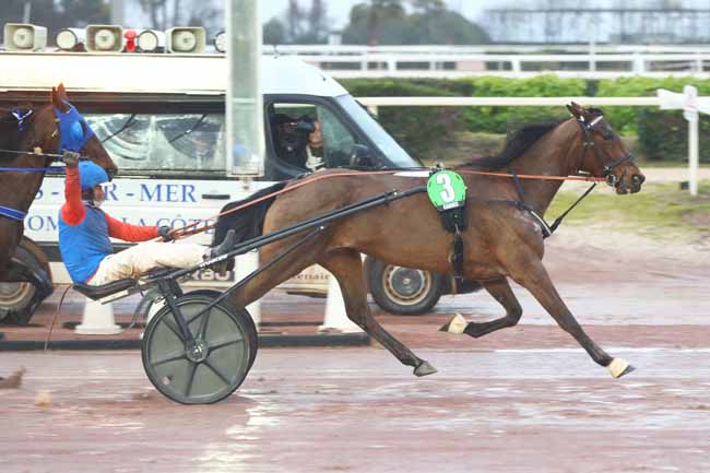 Photo d'arrivée de la course pmu GRAND CRITERIUM DE VITESSE DE LA COTE D'AZUR à CAGNES-SUR-MER le Dimanche 9 mars 2025