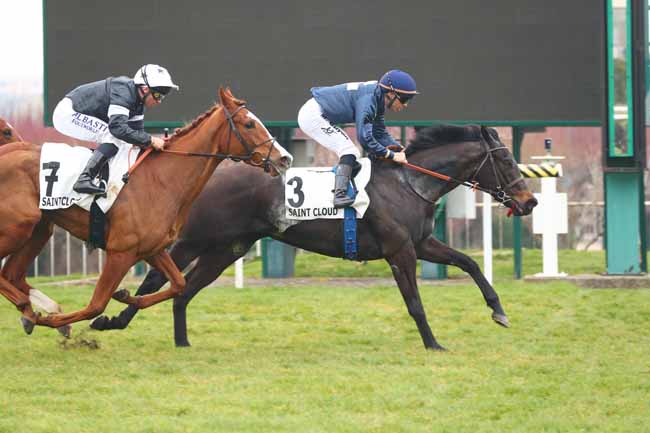 Photo d'arrivée de la course pmu PRIX D'AIGREMONT à SAINT CLOUD le Mardi 11 mars 2025