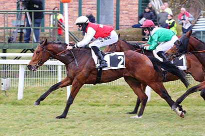 Photo d'arrivée de la course pmu PRIX DES HAUTEURS DE LA SOLLE à FONTAINEBLEAU le Vendredi 14 mars 2025