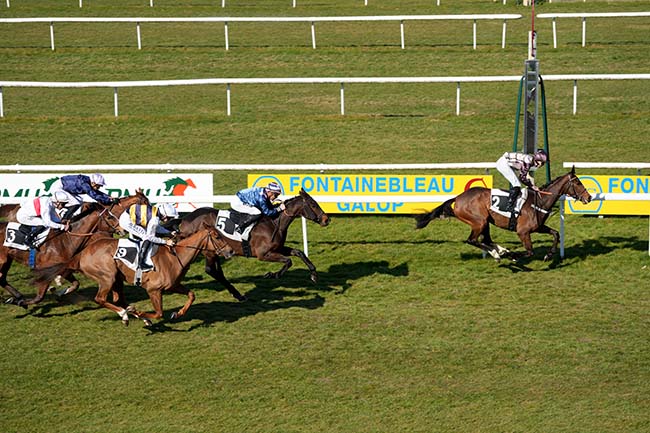 Photo d'arrivée de la course pmu PRIX DE LA PLATRIERE D'APREMONT à FONTAINEBLEAU le Mardi 18 mars 2025