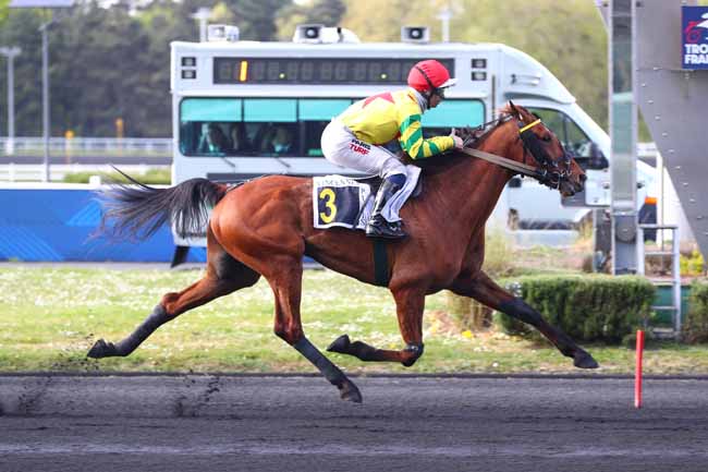 Photo d'arrivée de la course pmu PRIX THEOPHILE LALLOUET à PARIS-VINCENNES le Vendredi 18 avril 2025