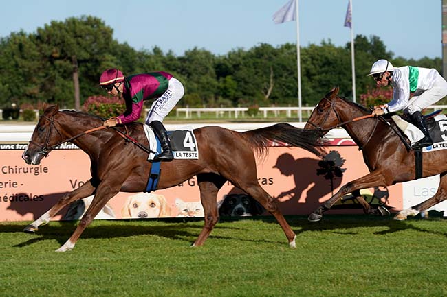 Photo d'arrivée de la course pmu PRIX DE LA BASE AERIENNE 120 - COMMANDANT MARZAC à LA TESTE DE BUCH le Jeudi 26 juin 2025