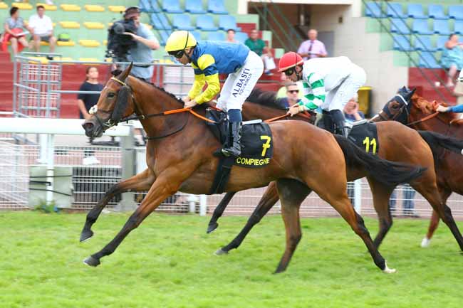 Photo d'arrivée de la course pmu PRIX DE COMPIEGNE CITE IMPERIALE à COMPIEGNE le Vendredi 27 juin 2025