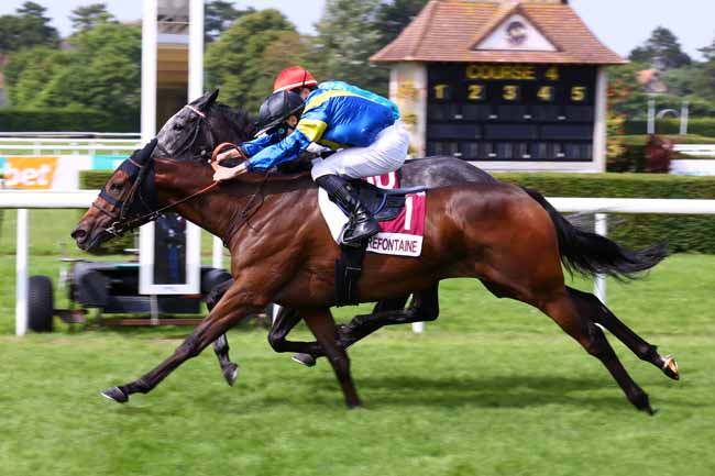 Photo d'arrivée de la course pmu PRIX MARTINE LAMBERT (PRIX ALAIN LEQUEUX - CHMPT PARIS TURF DES APPRENTIS ET JEUNES JOCKEYS) à CLAIREFONTAINE le Mercredi 2 juillet 2025