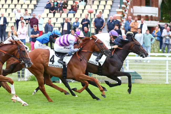 Photo d'arrivée de la course pmu PRIX DE LA FONTAINE MORNY à DEAUVILLE le Dimanche 6 juillet 2025