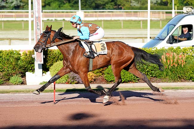 Photo d'arrivée de la course pmu PRIX «OUEST-FRANCE» (PRIX DES MUSCARIS) à CABOURG le Vendredi 11 juillet 2025