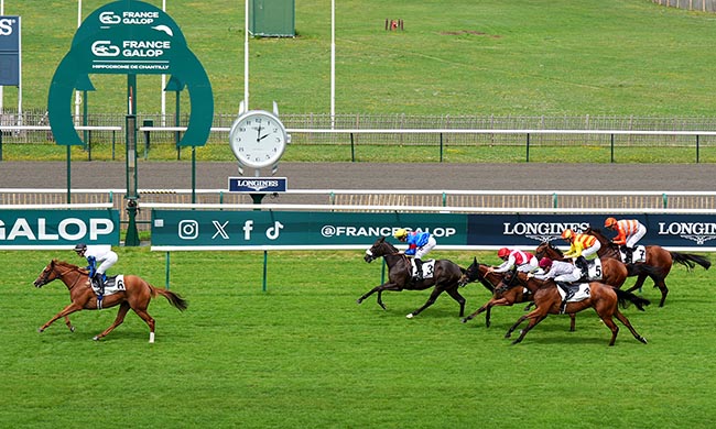 Photo d'arrivée de la course pmu PRIX DE LA BUTTE BLANCHE à CHANTILLY le Dimanche 20 juillet 2025