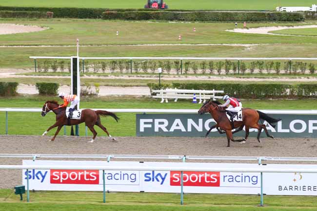 Photo d'arrivée de la course pmu PRIX DE LA VILLA PERSANE à DEAUVILLE le Dimanche 3 août 2025