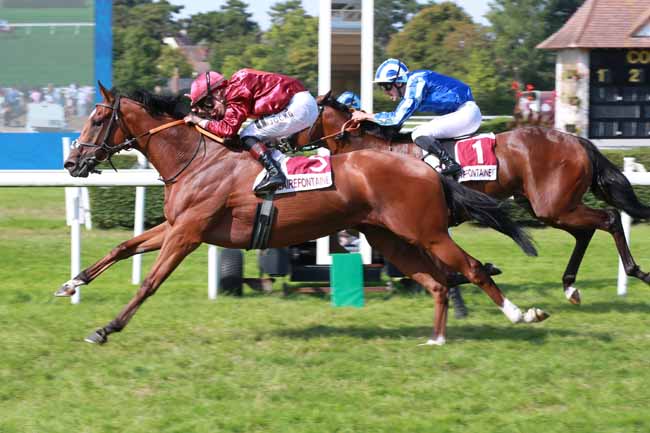 Photo d'arrivée de la course pmu PRIX TRISTAN DE LILET (PRIX KALAMOUN) à CLAIREFONTAINE le Mercredi 6 août 2025
