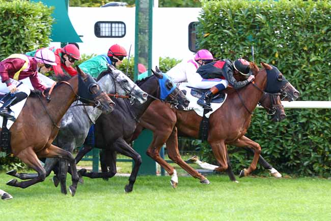Photo d'arrivée de la course pmu PRIX DE L'EGLISE RUINEE DE CHAMPLIEU à CHANTILLY le Lundi 1 septembre 2025