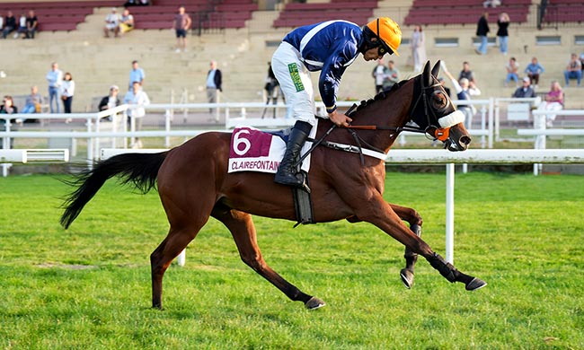 Photo d'arrivée de la course pmu PRIX TURFONE PRONOS GRATUITS (PRIX DES ETANGS DE SAINT-PIERRE) à CLAIREFONTAINE le Vendredi 5 septembre 2025