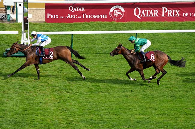Photo d'arrivée de la course pmu QATAR PRIX VERMEILLE à LONGCHAMP le Dimanche 7 septembre 2025