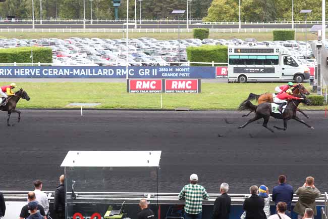 Photo d'arrivée de la course pmu PRIX RMC (PRIX HERVE CERAN-MAILLARD) à PARIS-VINCENNES le Samedi 13 septembre 2025
