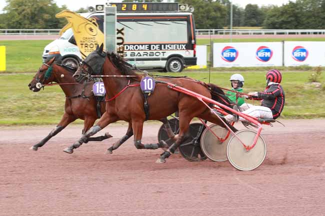 Photo d'arrivée de la course pmu PRIX PAROLE DE FLEURS à LISIEUX le Mercredi 24 septembre 2025