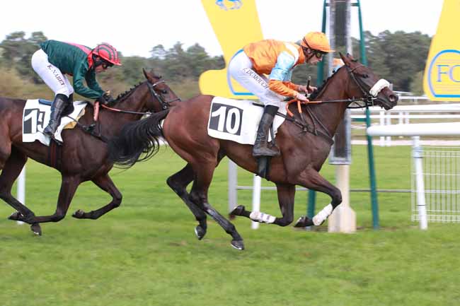 Photo d'arrivée de la course pmu PRIX DU CARREFOUR DE L'OBELISQUE à FONTAINEBLEAU le Samedi 4 octobre 2025