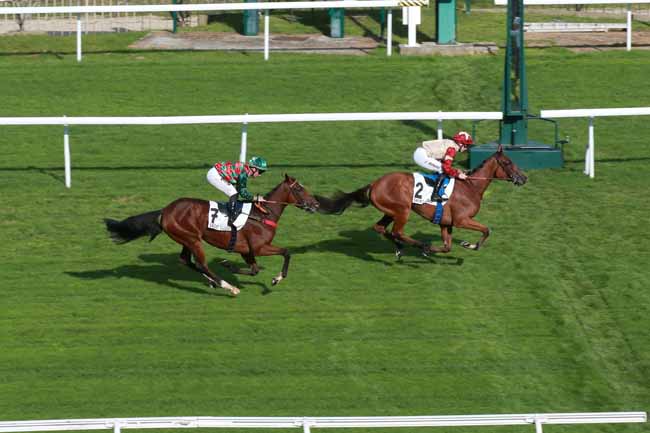 Photo d'arrivée de la course pmu PRIX DU BOURBONNAIS à SAINT CLOUD le Jeudi 9 octobre 2025