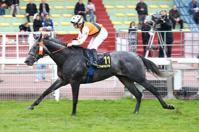 Photo d'arrivée de la course pmu PRIX DU CARREFOUR DU MONT DU TREMBLE à COMPIEGNE le Vendredi 10 octobre 2025