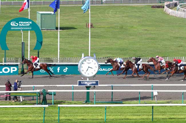 Photo d'arrivée de la course pmu PRIX DU RU DU PONTCEL à CHANTILLY le Samedi 11 octobre 2025