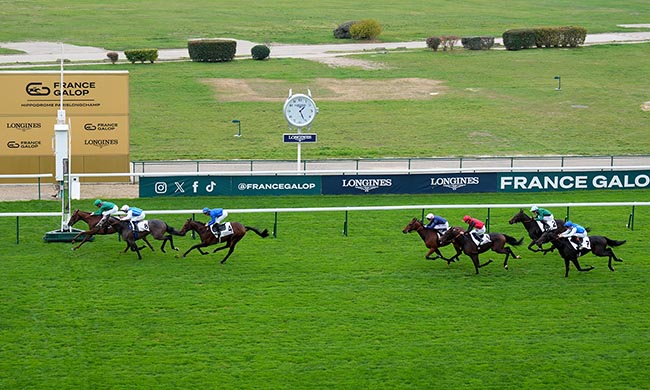 Photo d'arrivée de la course pmu PRIX DE BELLEVILLE à LONGCHAMP le Dimanche 19 octobre 2025