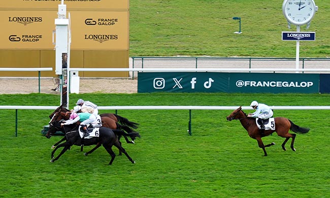 Photo d'arrivée de la course pmu PRIX DE LA CHAPELLE à LONGCHAMP le Dimanche 19 octobre 2025