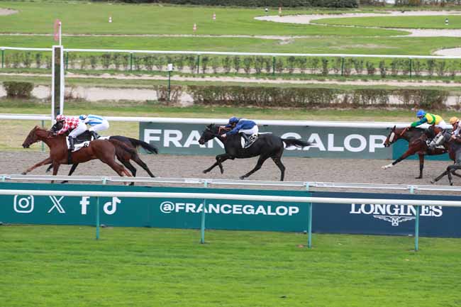 Photo d'arrivée de la course pmu PRIX DE LA FORET DE CERISY à DEAUVILLE le Lundi 20 octobre 2025