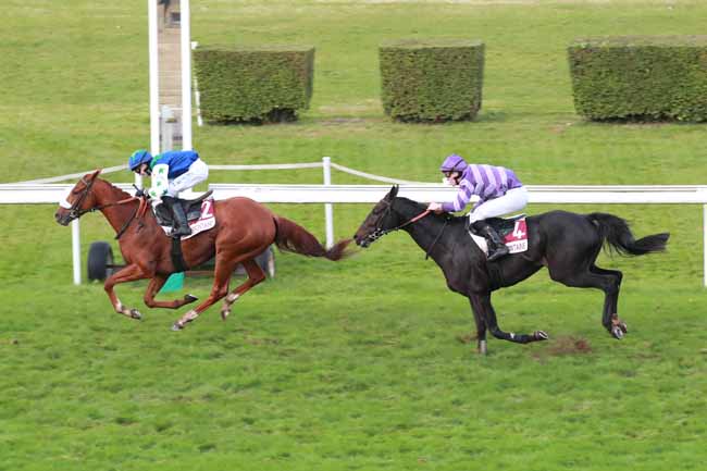 Photo d'arrivée de la course pmu PRIX CONCOURS DEGUISEMENT HALLOWEEN 24/10 (PRIX DU BOTTEY- HANDICAP CHALLENGE) à CLAIREFONTAINE le Mardi 21 octobre 2025
