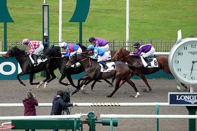 Photo d'arrivée de la course pmu PRIX DE LA ROUTE DU MANEGE à CHANTILLY le Mardi 28 octobre 2025