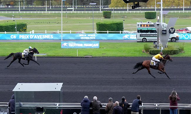 Photo d'arrivée de la course pmu PRIX D'AVESNES à PARIS-VINCENNES le Jeudi 30 octobre 2025