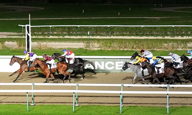 Photo d'arrivée de la course pmu PRIX DU PLATEAU DE MADRIE à DEAUVILLE le Dimanche 2 novembre 2025