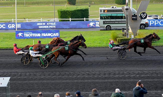 Photo d'arrivée de la course pmu PRIX DU LANGUEDOC à PARIS-VINCENNES le Samedi 8 novembre 2025