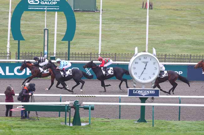 Photo d'arrivée de la course pmu PRIX DU BOIS DE LA TUILERIE à CHANTILLY le Samedi 8 novembre 2025