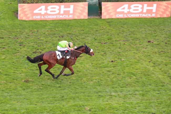 Photo d'arrivée de la course pmu PRIX MAURICE GILLOIS - GRAND STEEPLE-CHASE DES 4 ANS à AUTEUIL le Dimanche 16 novembre 2025