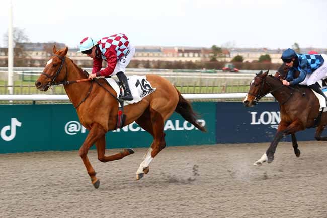 Photo d'arrivée de la course pmu PRIX DE L'ALLEE SANS-SOUCIS à CHANTILLY le Samedi 6 décembre 2025