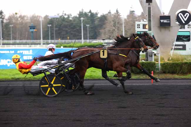 Photo d'arrivée de la course pmu PRIX DES EGLANTIERS à PARIS-VINCENNES le Mercredi 24 décembre 2025