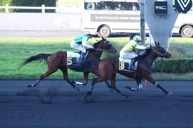 Photo d'arrivée de la course pmu PRIX DE GRIMAULT à PARIS-VINCENNES le Jeudi 25 décembre 2025