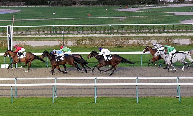 Photo d'arrivée de la course pmu PRIX DE L'EGLISE SAINT-JOSEPH à DEAUVILLE le Vendredi 9 janvier 2026