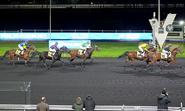 Photo d'arrivée de la course pmu PRIX DE PORNICHET à PARIS-VINCENNES le Mercredi 14 janvier 2026