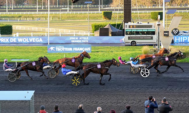 Photo d'arrivée de la course pmu PRIX DE WOLVEGA à PARIS-VINCENNES le Jeudi 22 janvier 2026