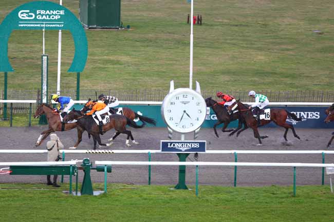 Photo d'arrivée de la course pmu PRIX DE LA ROUTE DES GRANDS CHENES à CHANTILLY le Jeudi 5 février 2026