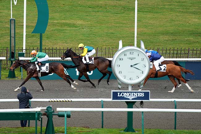 Photo d'arrivée de la course pmu PRIX DE LA ROUTE BOURBON à CHANTILLY le Jeudi 12 février 2026