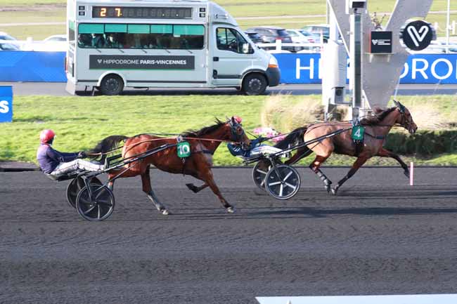 Photo d'arrivée de la course pmu PRIX DE CARHAIX à PARIS-VINCENNES le Lundi 16 février 2026