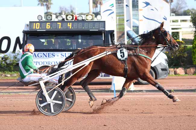 Photo d'arrivée de la course pmu PRIX JOURNAL «PARISTURF» (PRIX DE CABOURG) à CAGNES-SUR-MER le Dimanche 8 mars 2026