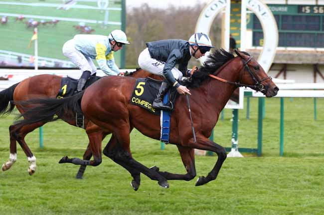Photo d'arrivée de la course pmu PRIX DE LA BOURDELOTTE à COMPIEGNE le Vendredi 27 mars 2026