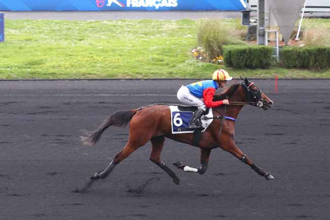 Photo d'arrivée de la course pmu PRIX HEMINE - ETRIER 3 ANS Q4 à PARIS-VINCENNES le Samedi 11 avril 2026
