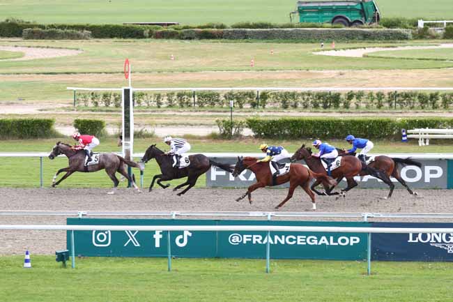 Photo d'arrivée de la course pmu PRIX DE LA FOSSE AUX BICHES - GUEUDET YOKOS LEXUS à DEAUVILLE le Samedi 27 juin 2026